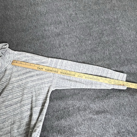 J.Jill Fit Women's Grey Space Dye Velour Cowl Neck Long Sleeve Tunic Top Size S - Picture 6 of 10